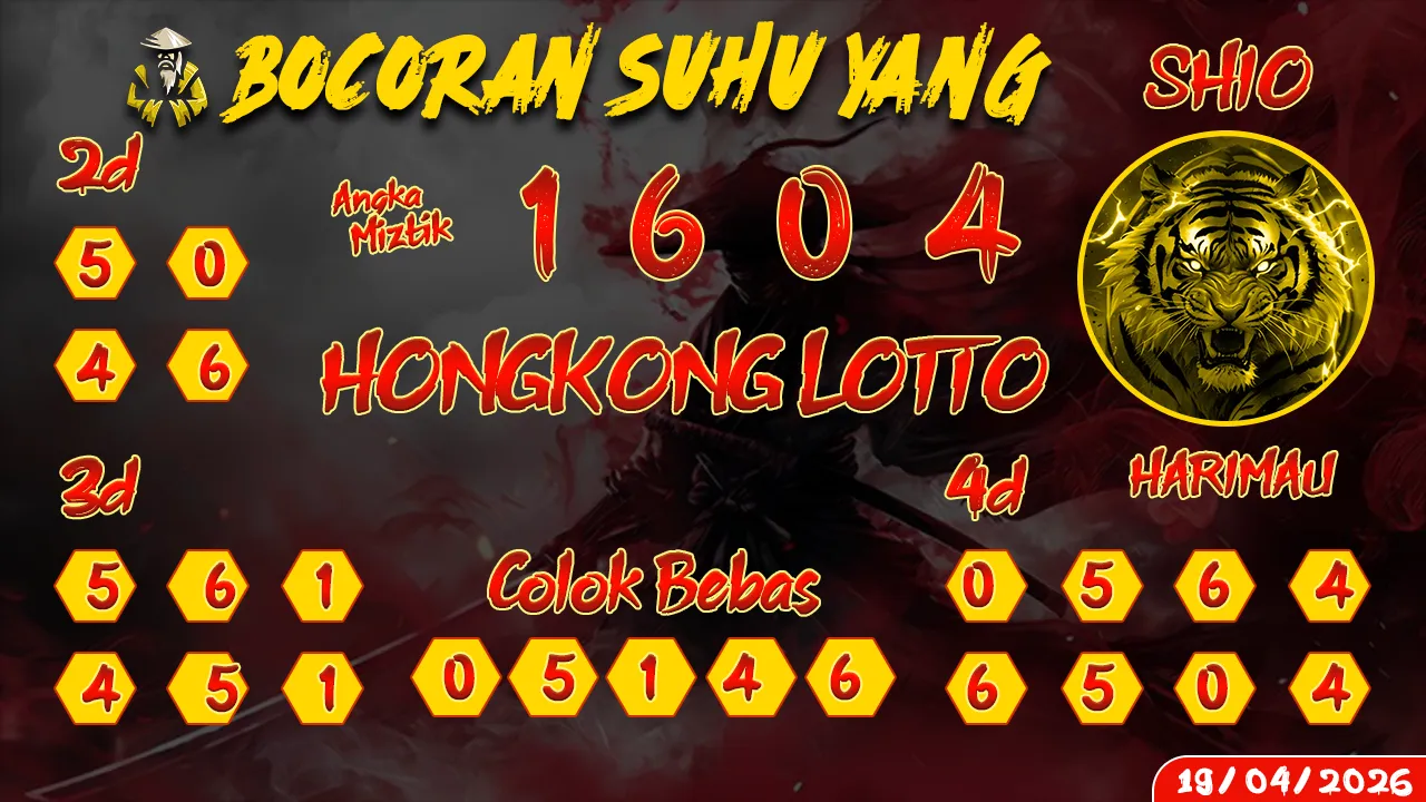 syair Bocoran Suhu Yang Hongkong Lotto 19 04 2026