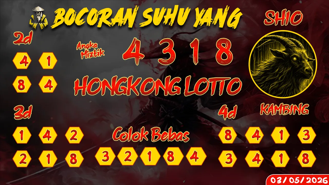 syair Bocoran Suhu Yang Hongkong Lotto 03 05 2026
