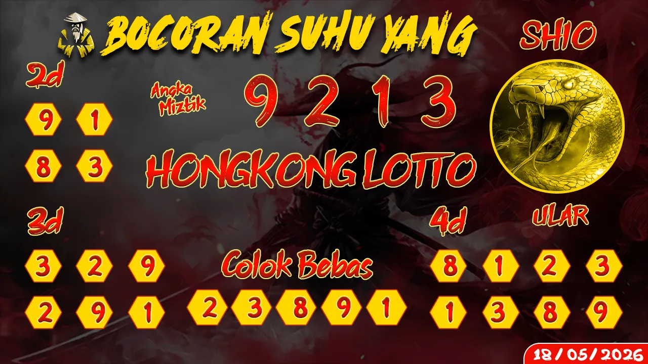 syair Bocoran Suhu Yang Hongkong Lotto 18 05 2026