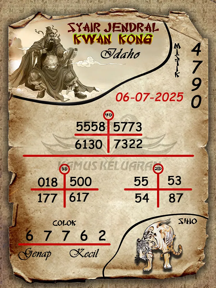 syair jendral kwan kong Idaho 06 07 2025