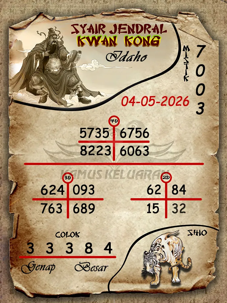 Syair Jendral Kwan Kong Idaho 04 05 2026