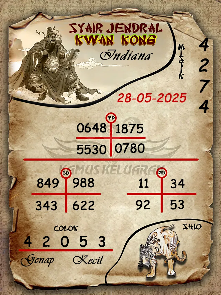 syair jendral kwan kong indiana 28 05 2025