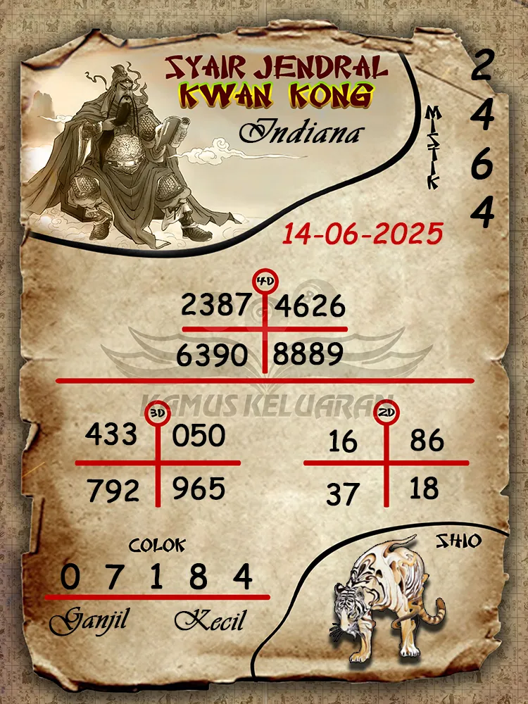 syair jendral kwan kong indiana 14 06 2025