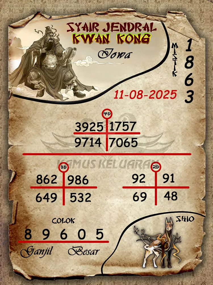 syair jendral kwan kong Iowa 11 08 2025