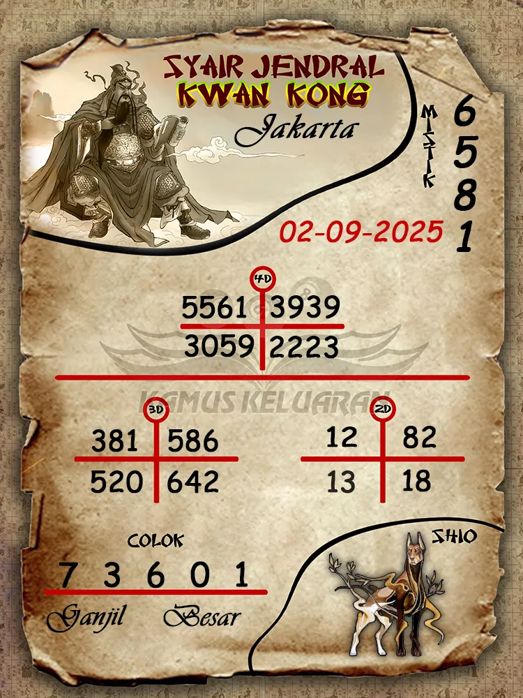 syair jendral kwan kong Jakarta 02 09 2025