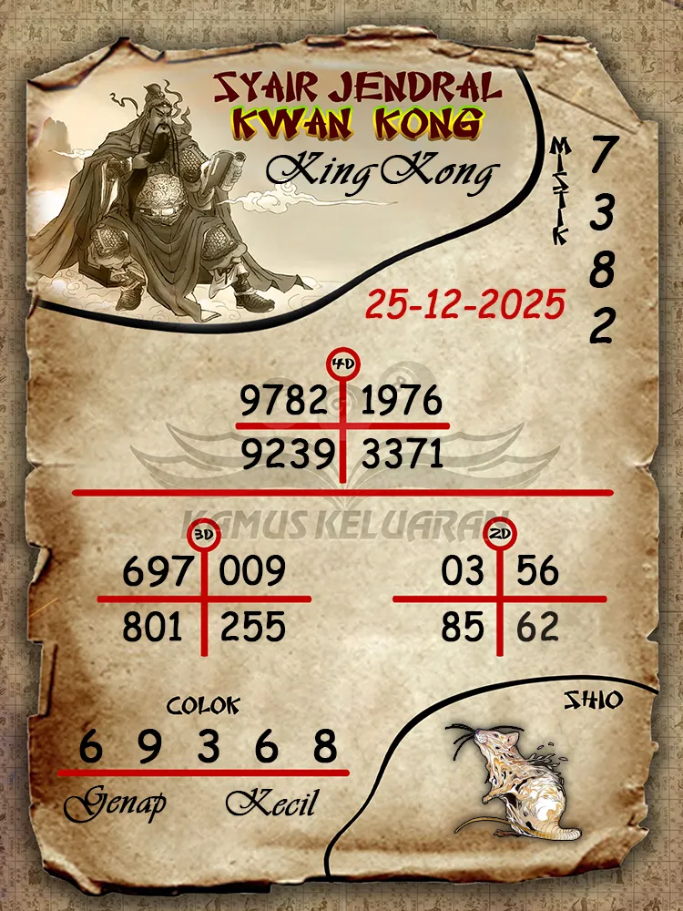 Syair Jendral Kwan Kong KingKong 25 12 2025