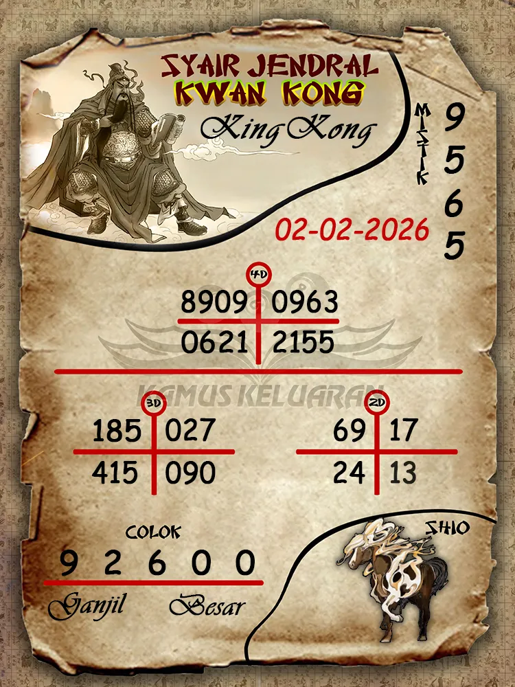 Syair Jendral Kwan Kong KingKong 02 02 2026
