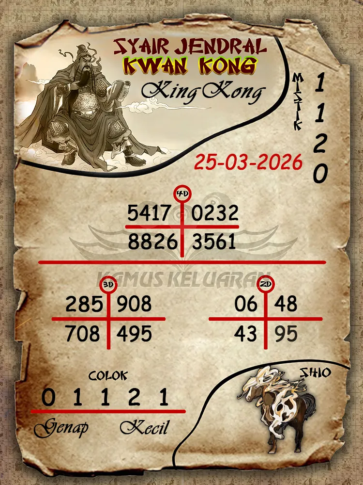 Syair Jendral Kwan Kong KingKong 25 03 2026