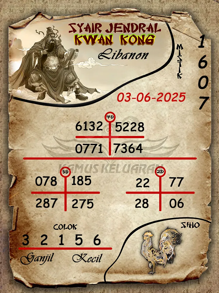 syair jendral kwan kong libanon 03 06 2025