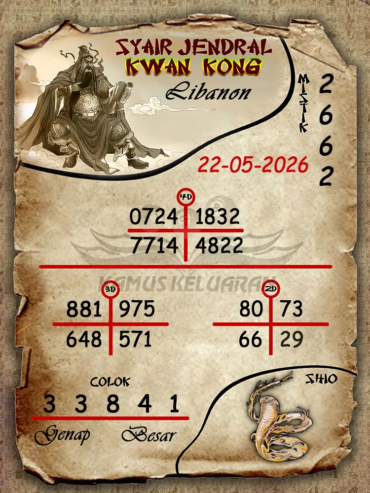 Syair Jendral Kwan Kong Libanon 22 05 2026
