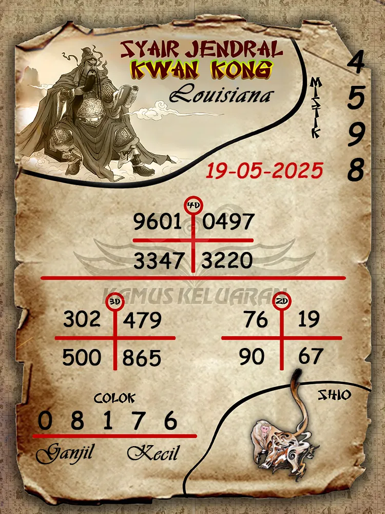 syair jendral kwan kong louisiana 19 05 2025
