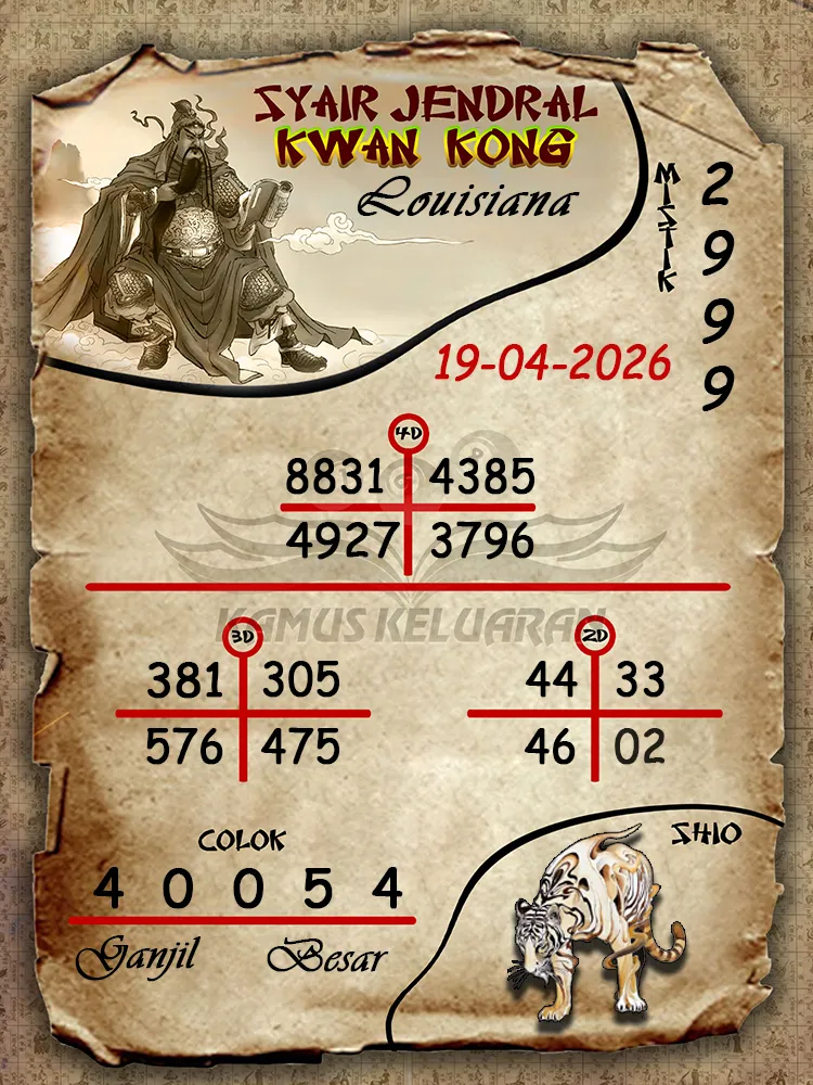 Syair Jendral Kwan Kong Louisiana 19 04 2026