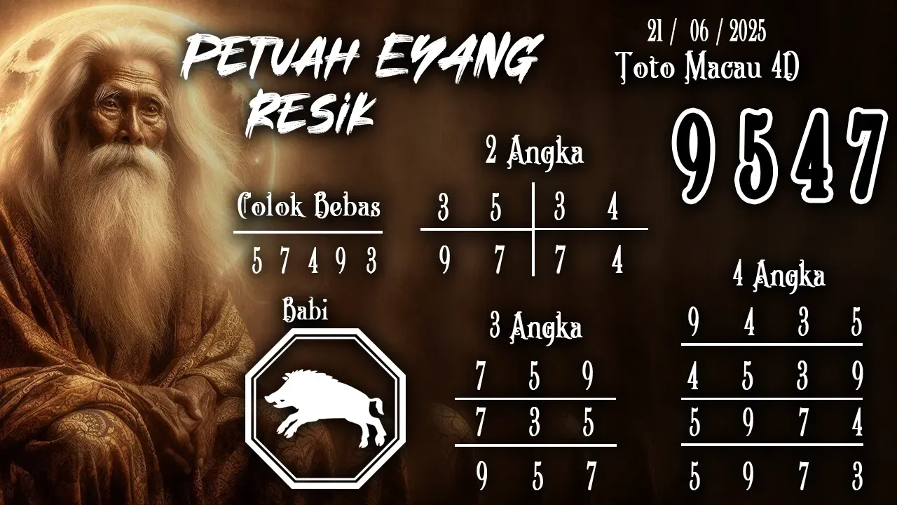 syair Prediksi Eyang Toto Macau 4D 21 06 2025