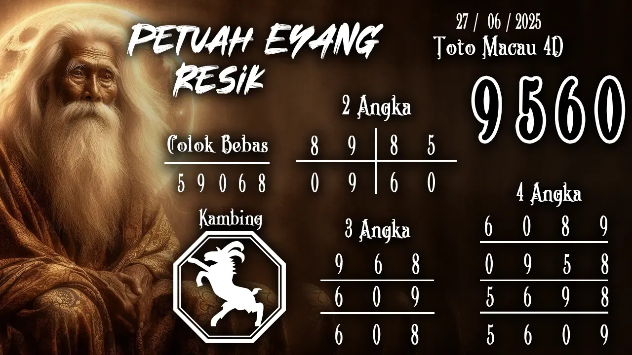 syair Prediksi Eyang Toto Macau 4D 27 06 2025