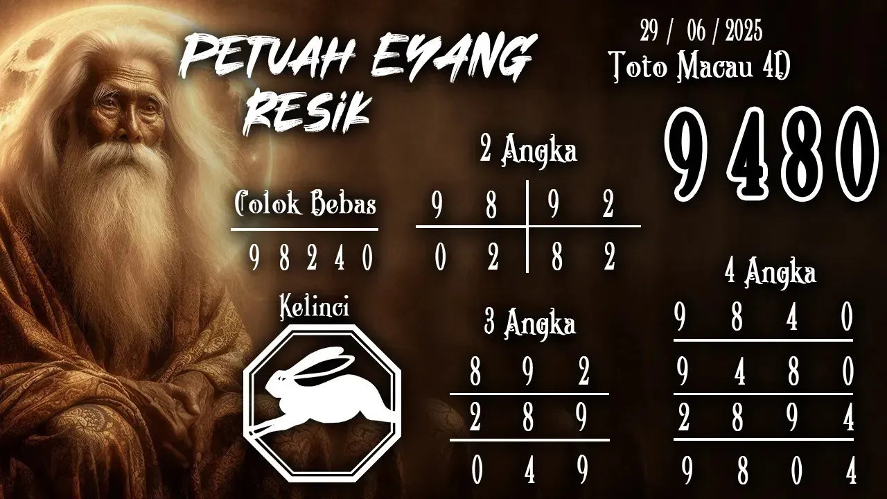 syair Prediksi Eyang Toto Macau 4D 29 06 2025