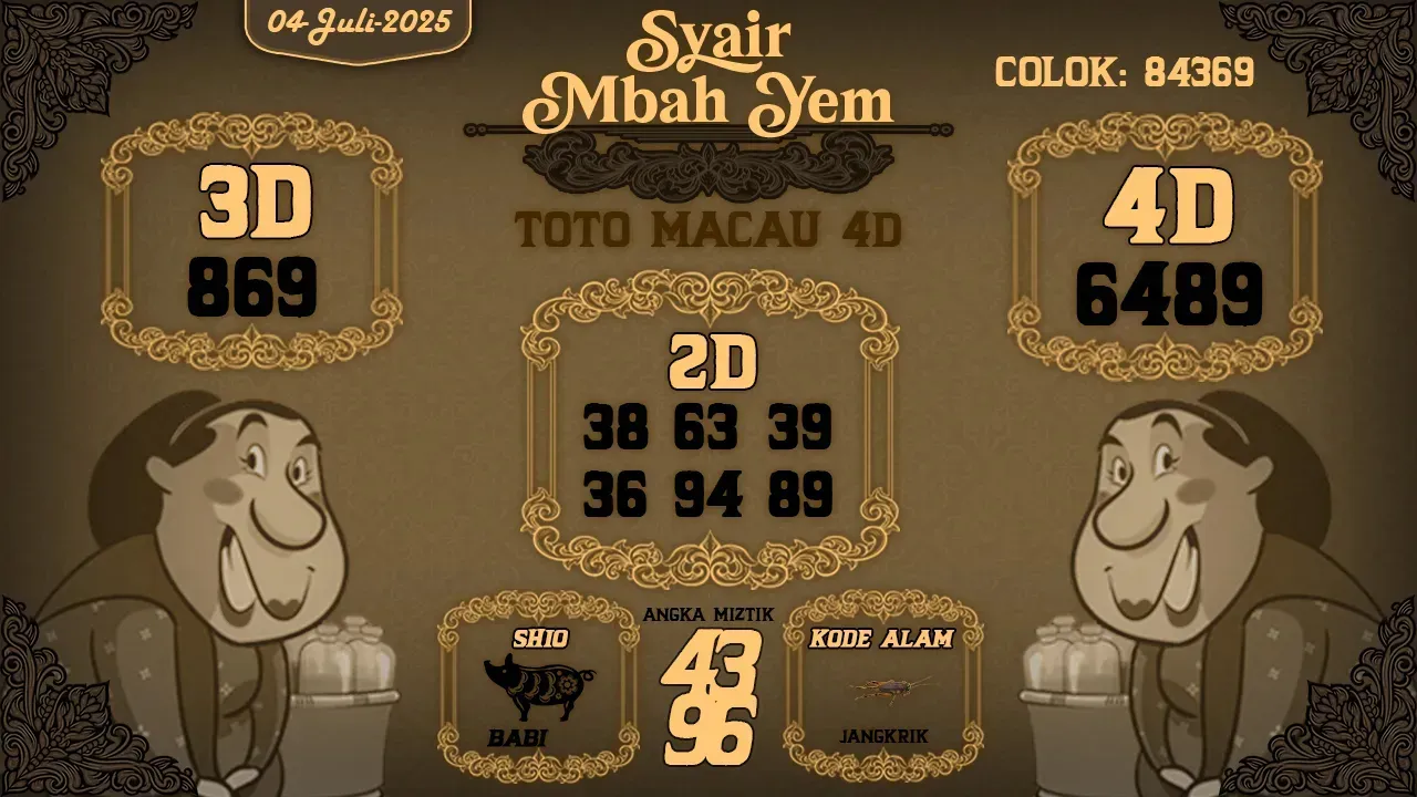 syair Mbah Yem Toto Macau 4D 04 07 2025