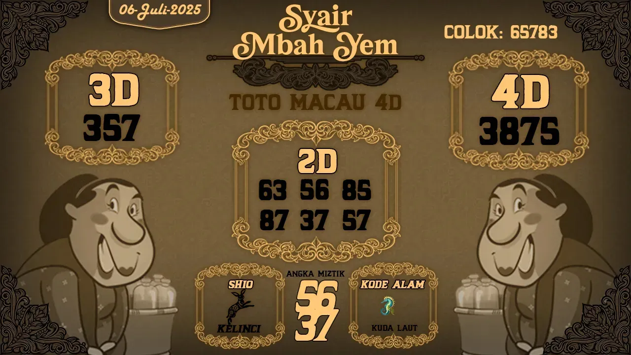 syair Mbah Yem Toto Macau 4D 06 07 2025