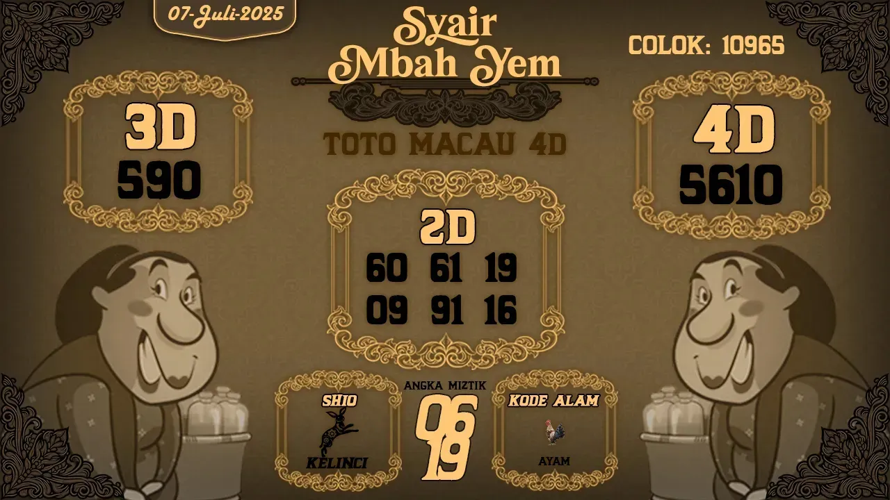 syair Mbah Yem Toto Macau 4D 07 07 2025