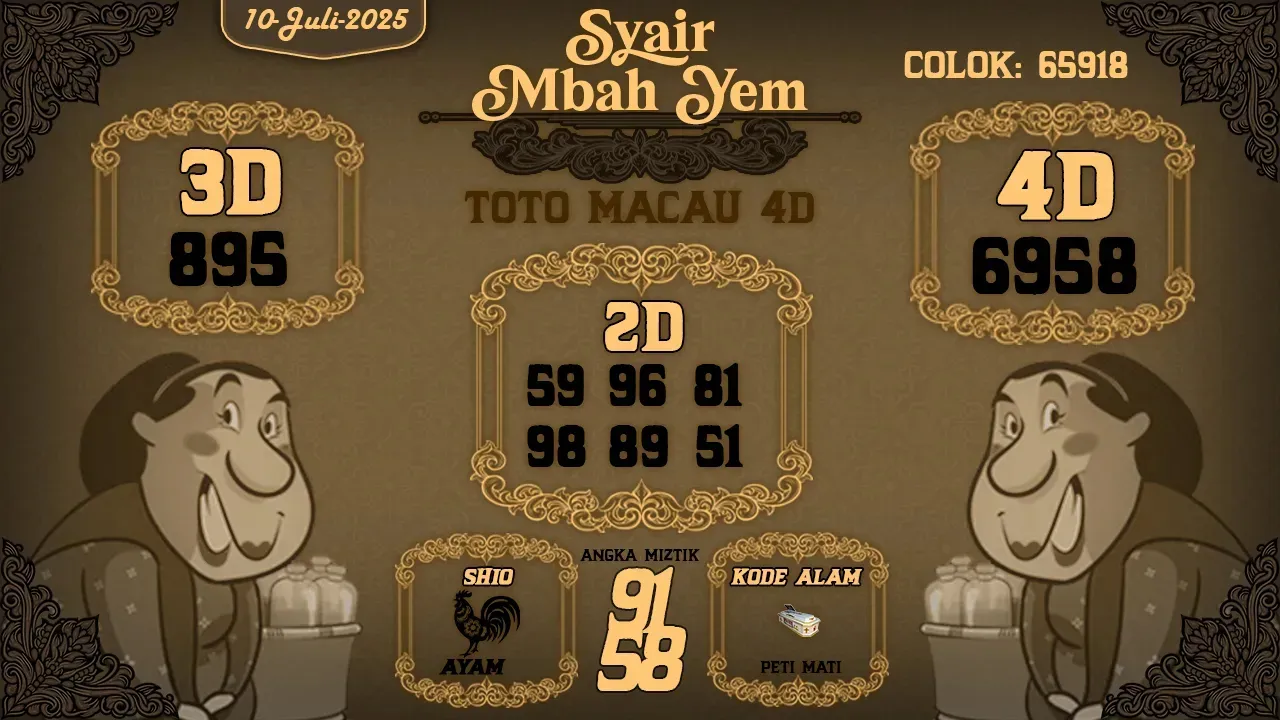 syair Mbah Yem Toto Macau 4D 10 07 2025