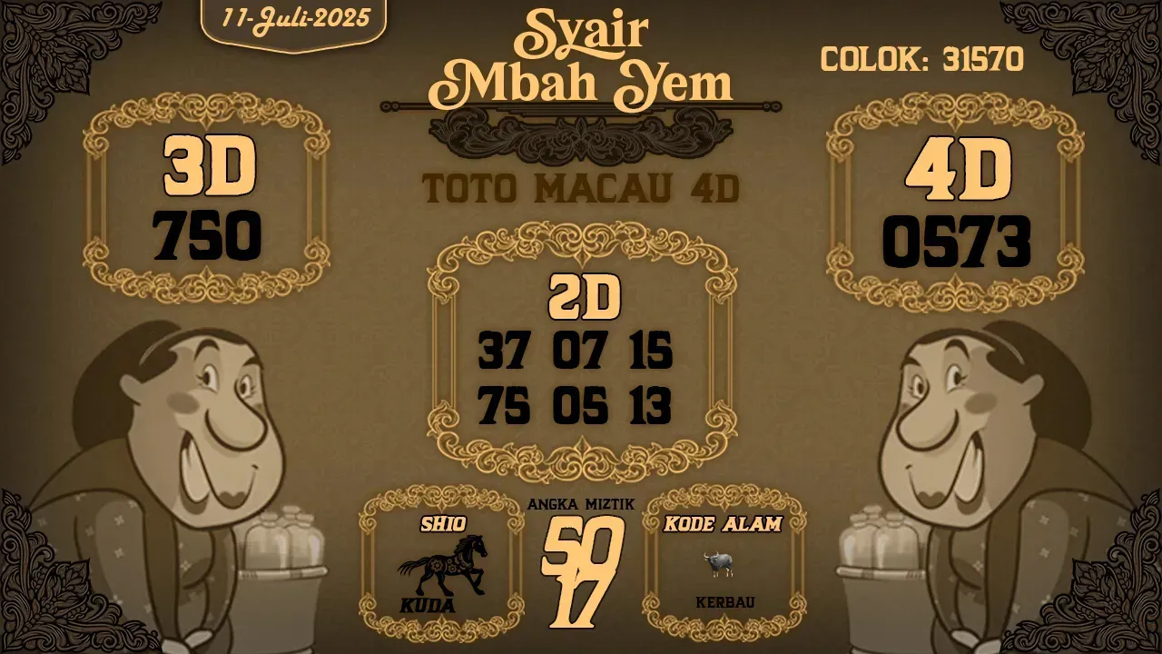 syair Mbah Yem Toto Macau 4D 11 07 2025