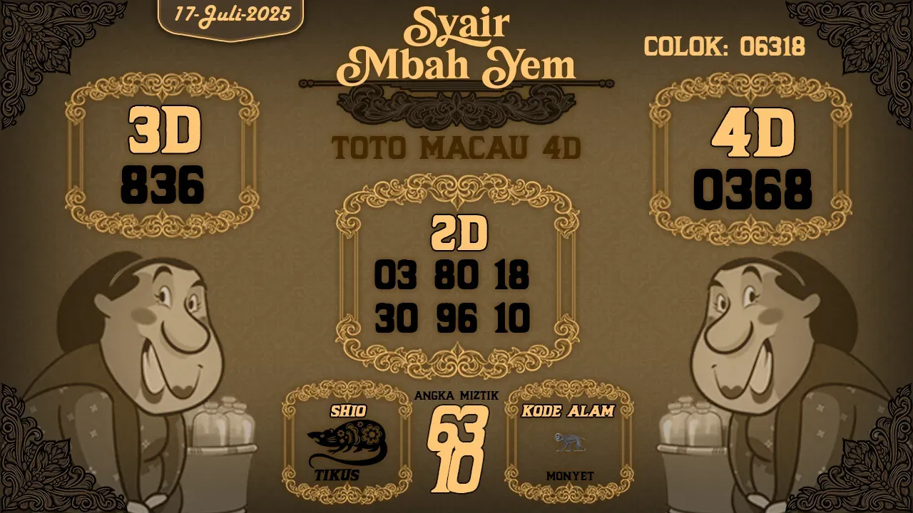 syair Mbah Yem Toto Macau 4D 17 07 2025