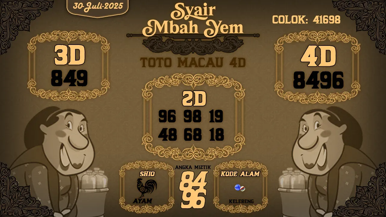 syair Mbah Yem Toto Macau 4D 30 07 2025