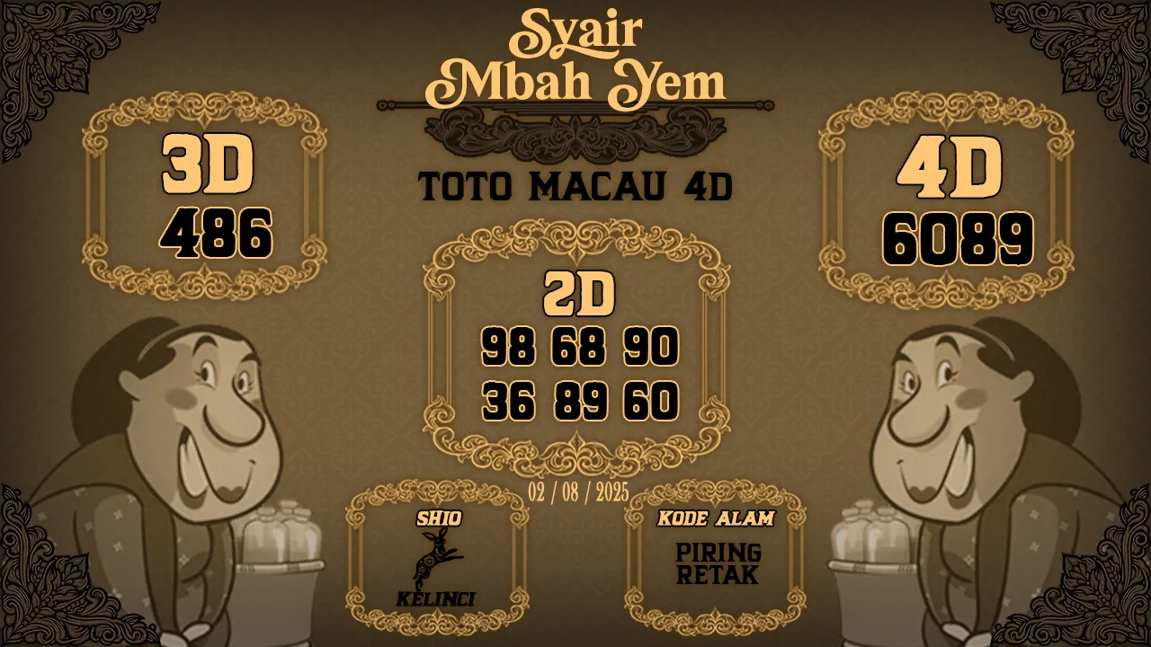syair Mbah Yem Toto Macau 4D 02 08 2025