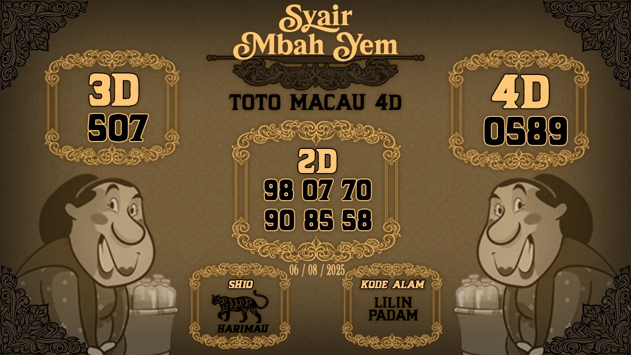 syair Mbah Yem Toto Macau 4D 06 08 2025
