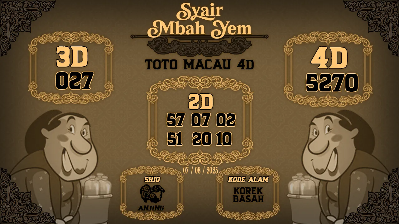 syair Mbah Yem Toto Macau 4D 07 08 2025