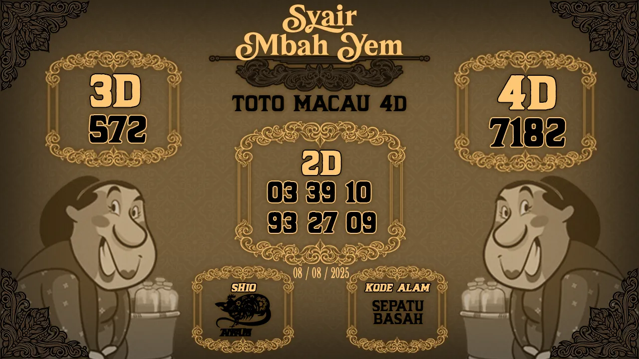 syair Mbah Yem Toto Macau 4D 08 08 2025