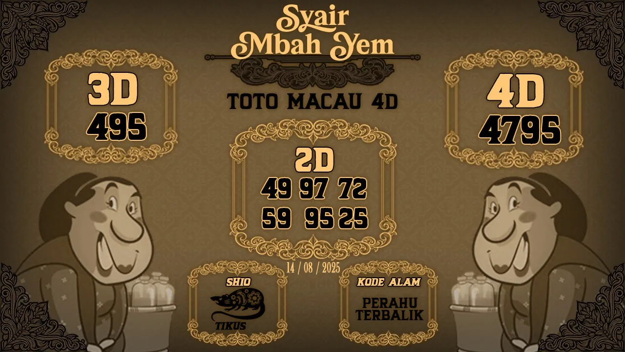 syair Mbah Yem Toto Macau 4D 14 08 2025