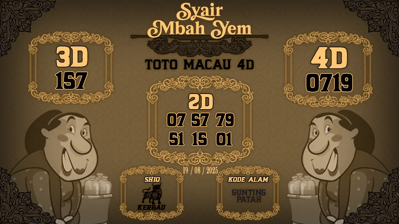 syair Mbah Yem Toto Macau 4D 19 08 2025