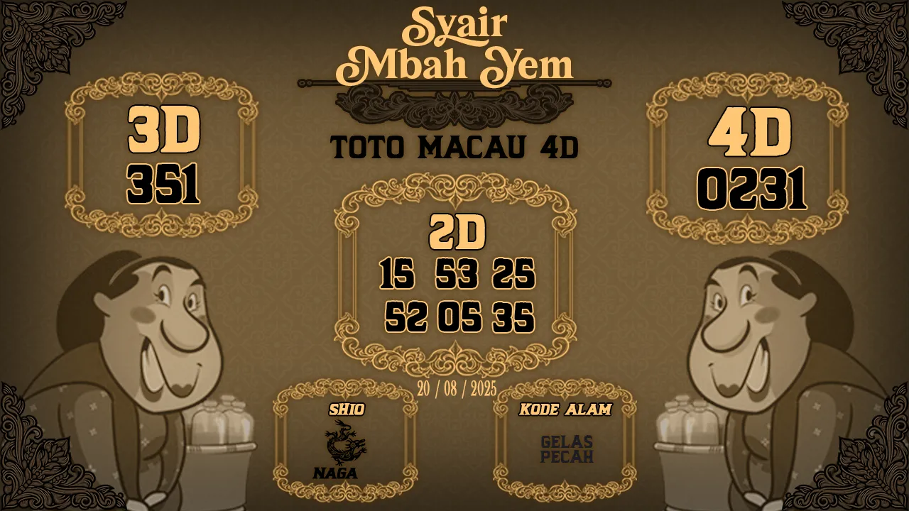 syair Mbah Yem Toto Macau 4D 20 08 2025
