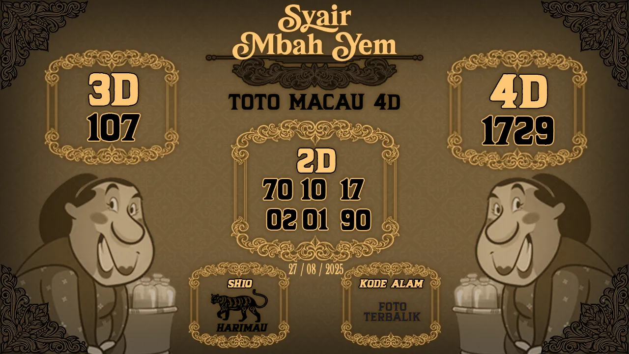 syair Mbah Yem Toto Macau 4D 27 08 2025