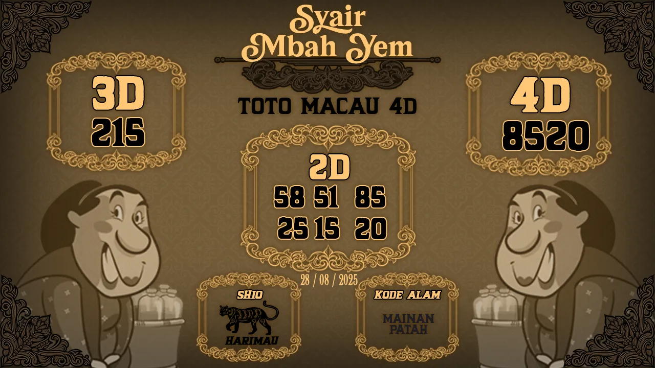 syair Mbah Yem Toto Macau 4D 28 08 2025