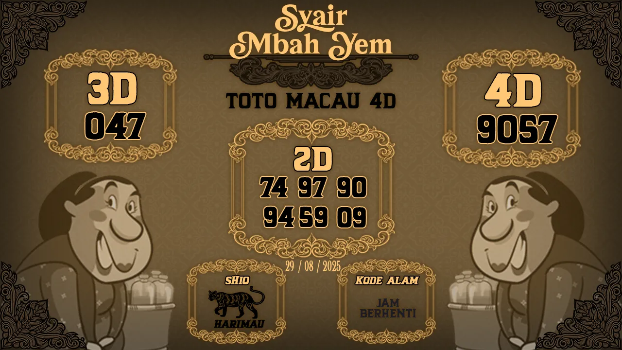 syair Mbah Yem Toto Macau 4D 29 08 2025
