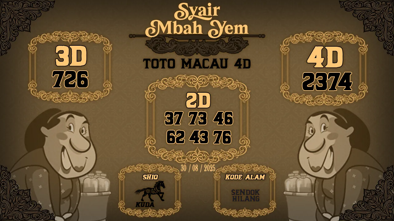 syair Mbah Yem Toto Macau 4D 30 08 2025