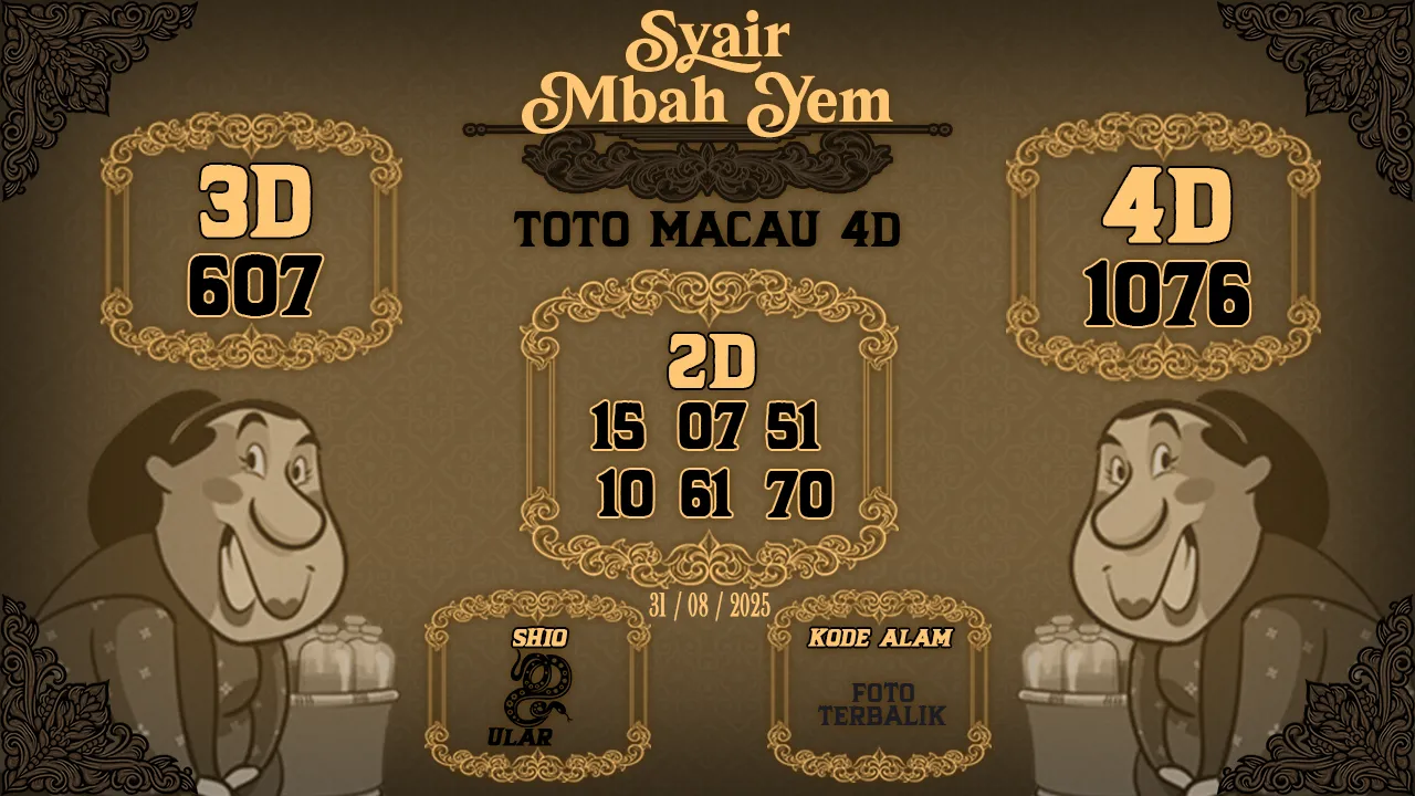 syair Mbah Yem Toto Macau 4D 31 08 2025