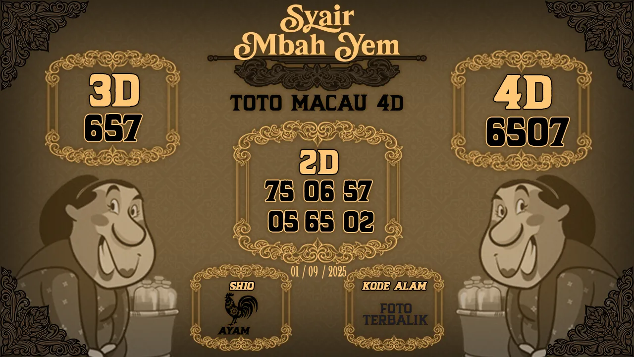 syair Mbah Yem Toto Macau 4D 01 09 2025