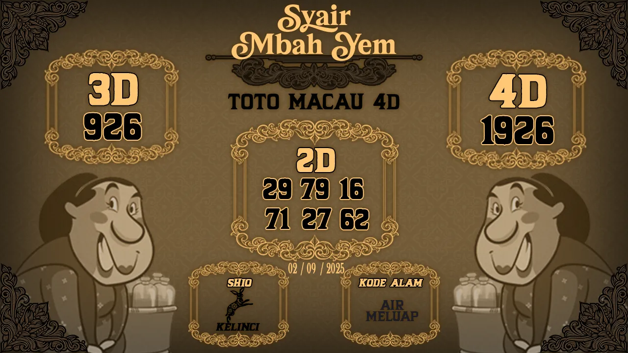 syair Mbah Yem Toto Macau 4D 02 09 2025