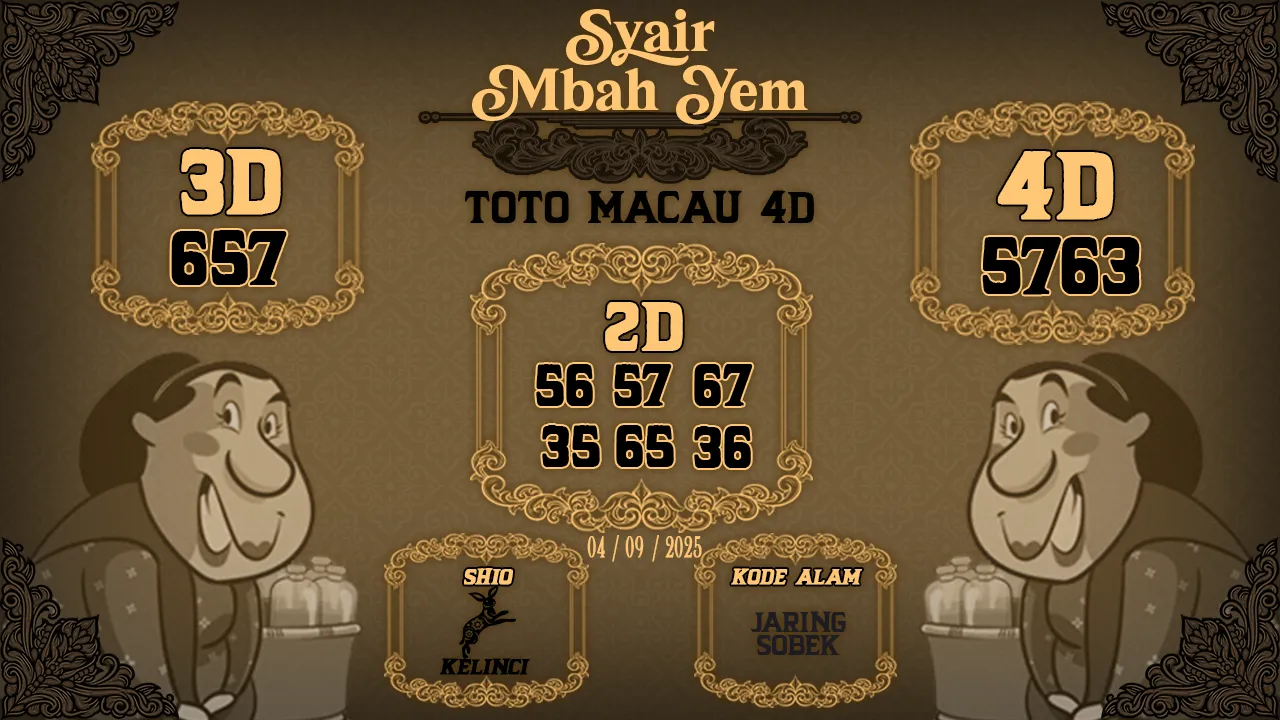 syair Mbah Yem Toto Macau 4D 04 09 2025