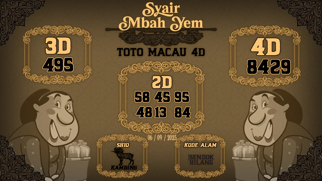 syair Mbah Yem Toto Macau 4D 06 09 2025