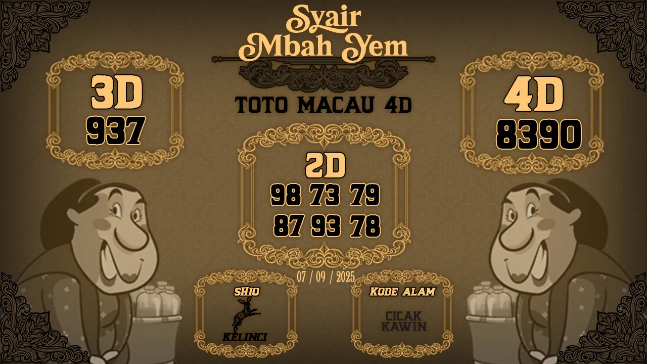 syair Mbah Yem Toto Macau 4D 07 09 2025