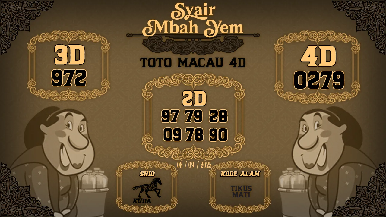 syair Mbah Yem Toto Macau 4D 08 09 2025