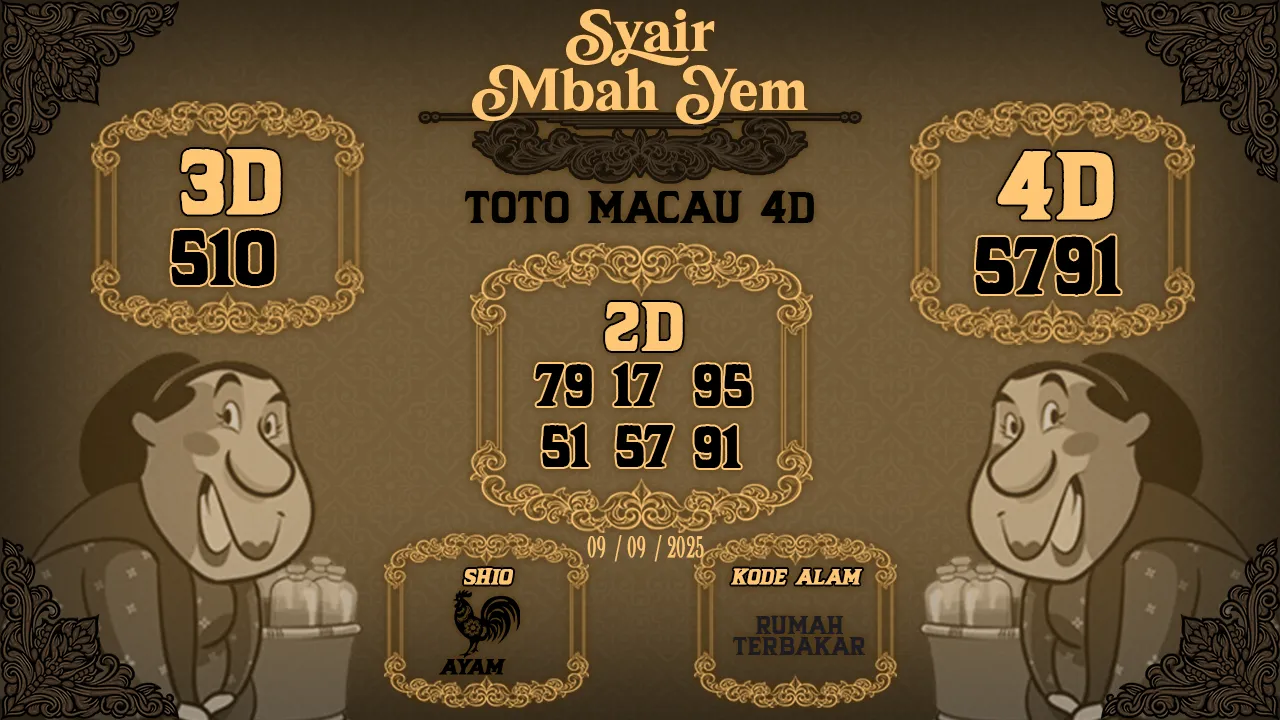 syair Mbah Yem Toto Macau 4D 09 09 2025