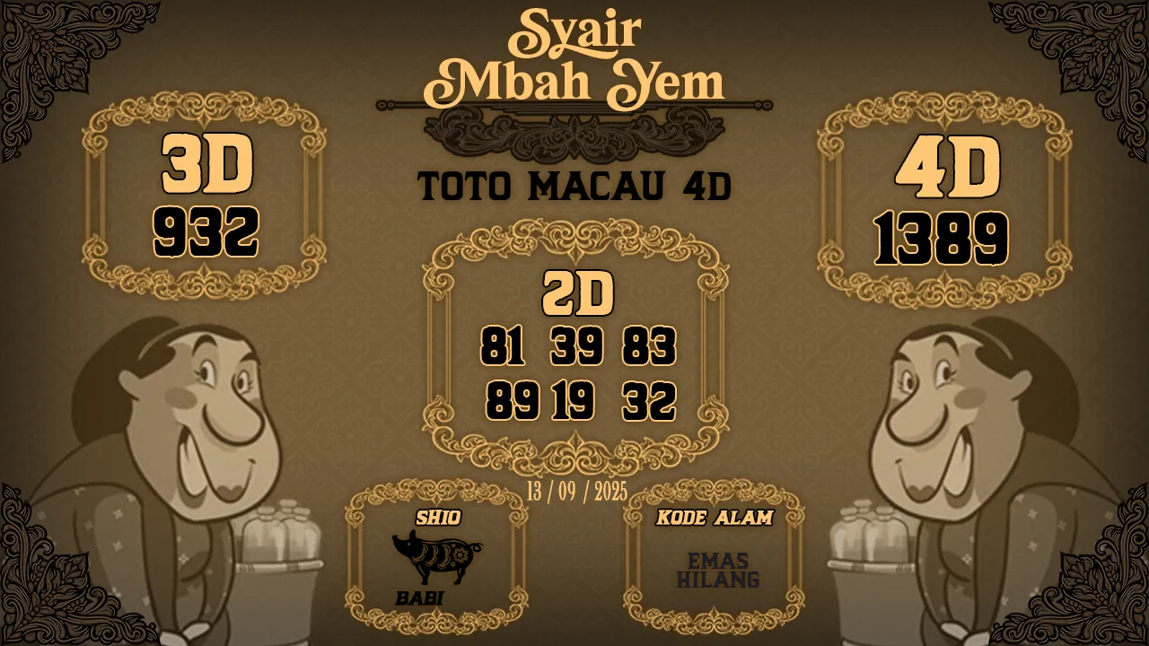 syair Mbah Yem Toto Macau 4D 13 09 2025