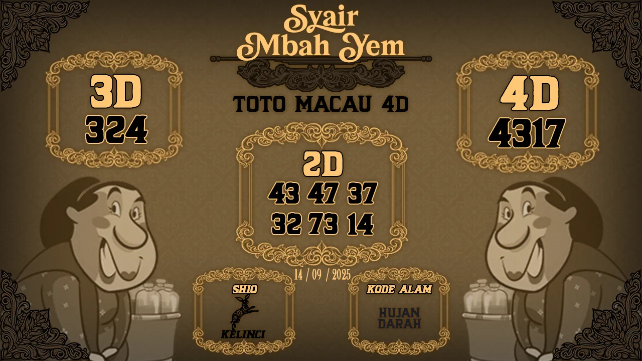 syair Mbah Yem Toto Macau 4D 14 09 2025
