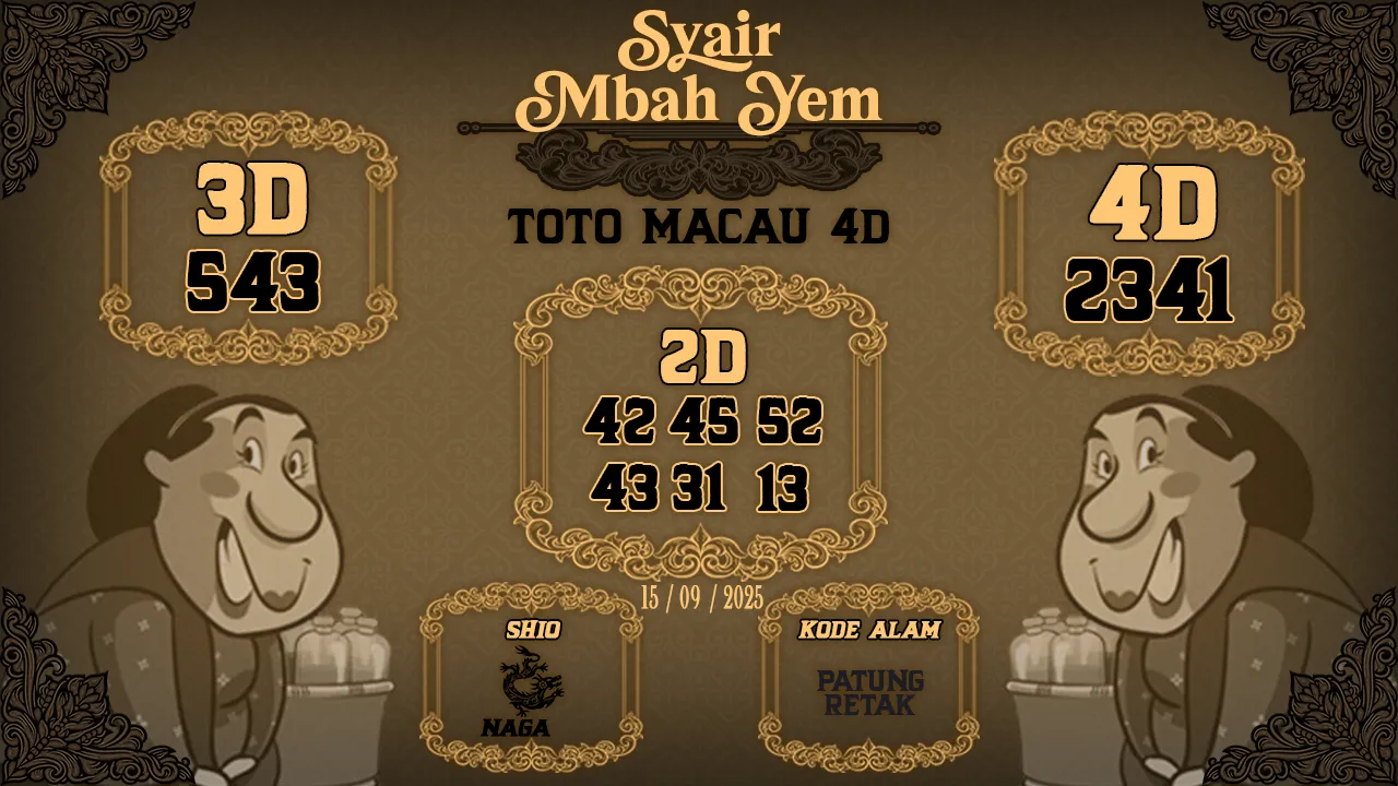 syair Mbah Yem Toto Macau 4D 15 09 2025