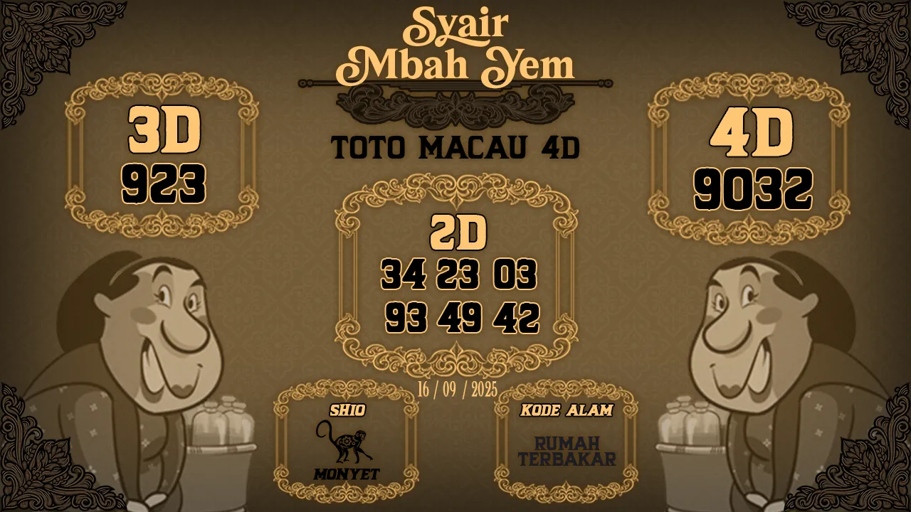 syair Mbah Yem Toto Macau 4D 16 09 2025
