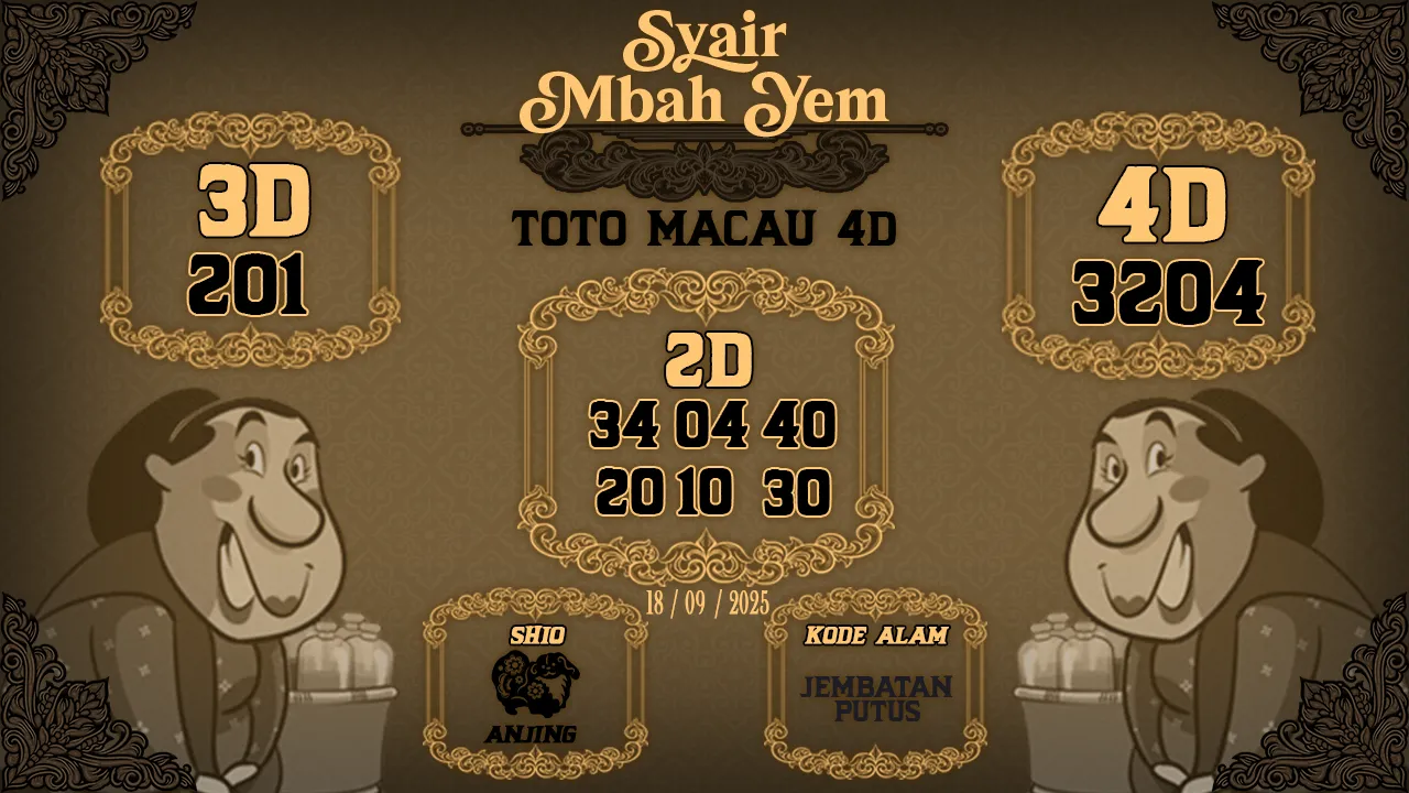 syair Mbah Yem Toto Macau 4D 18 09 2025